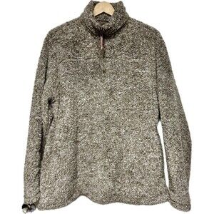 Alpine Sherpa Quarter Zip Brown Western‎ Pullover Sweater Womens Size XL